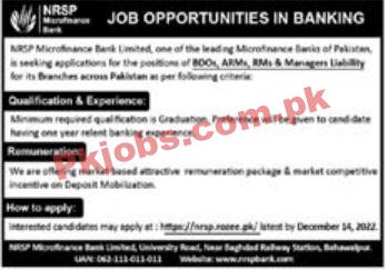 Banking Jobs 2022 | NRSP Microfinance Bank Limited Headquarters Announced Latest Recruitments