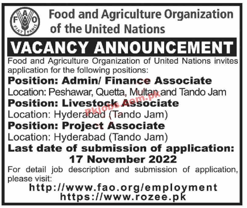 FAO Jobs 2022 | Food and Agriculture Organization FAO Headquarters Announced Latest Recruitment Jobs 2022