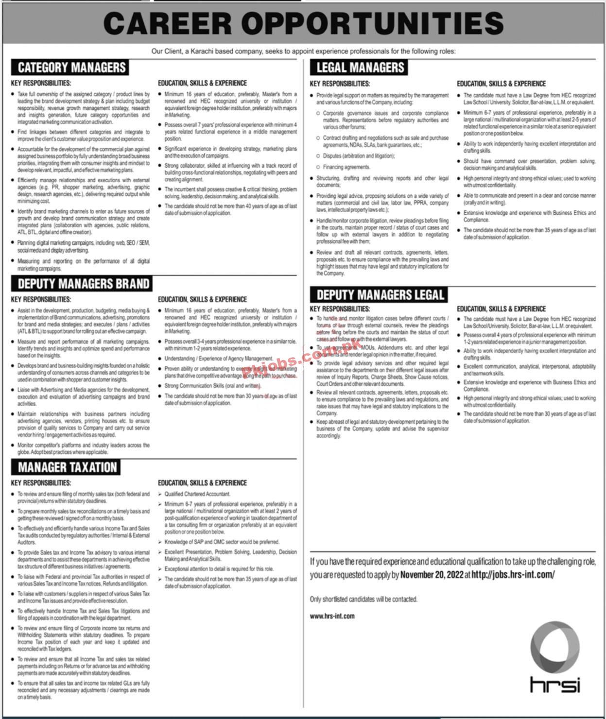 HRSI Jobs 2022 | Human Resource Solution International Headquarters Announced Latest Recruitment Jobs 2022