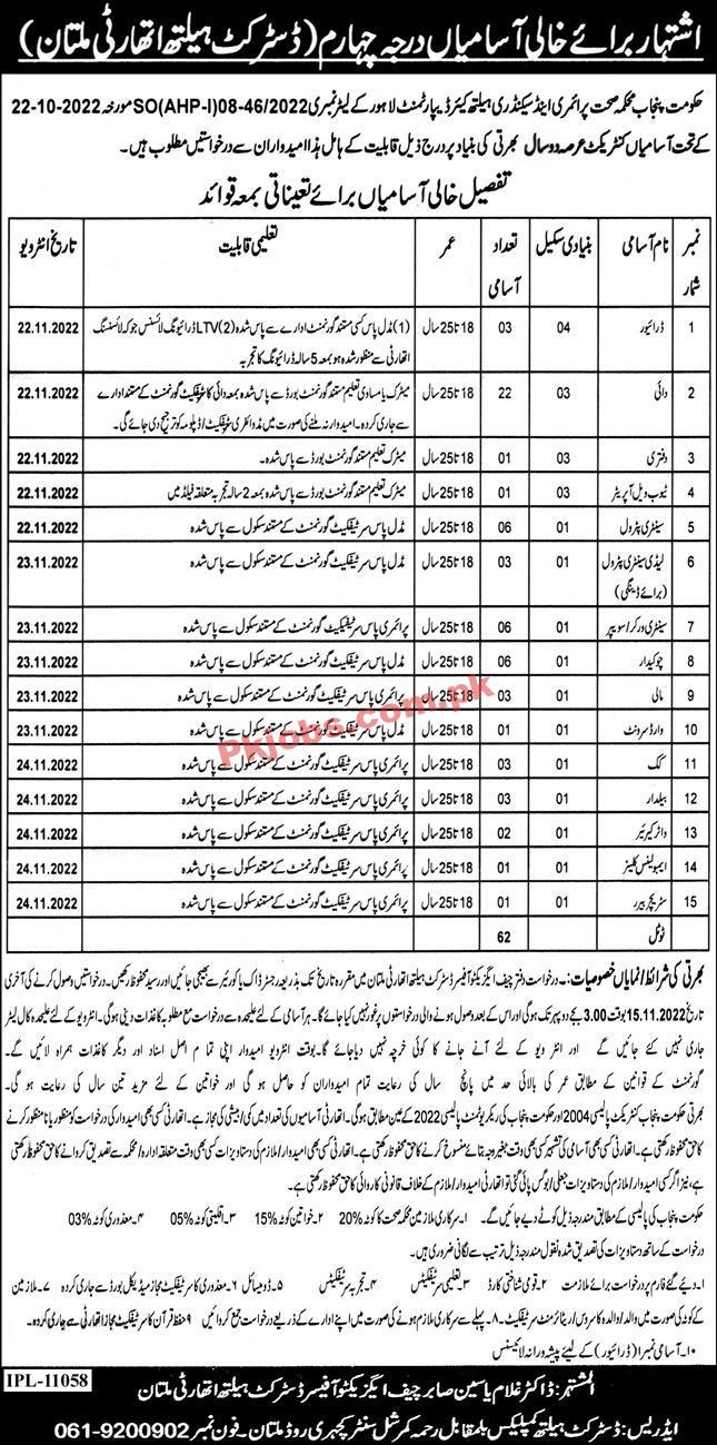 Health Department Jobs 2022 | District Health Authority Headquarters Announced Latest Recruitment Jobs 2022