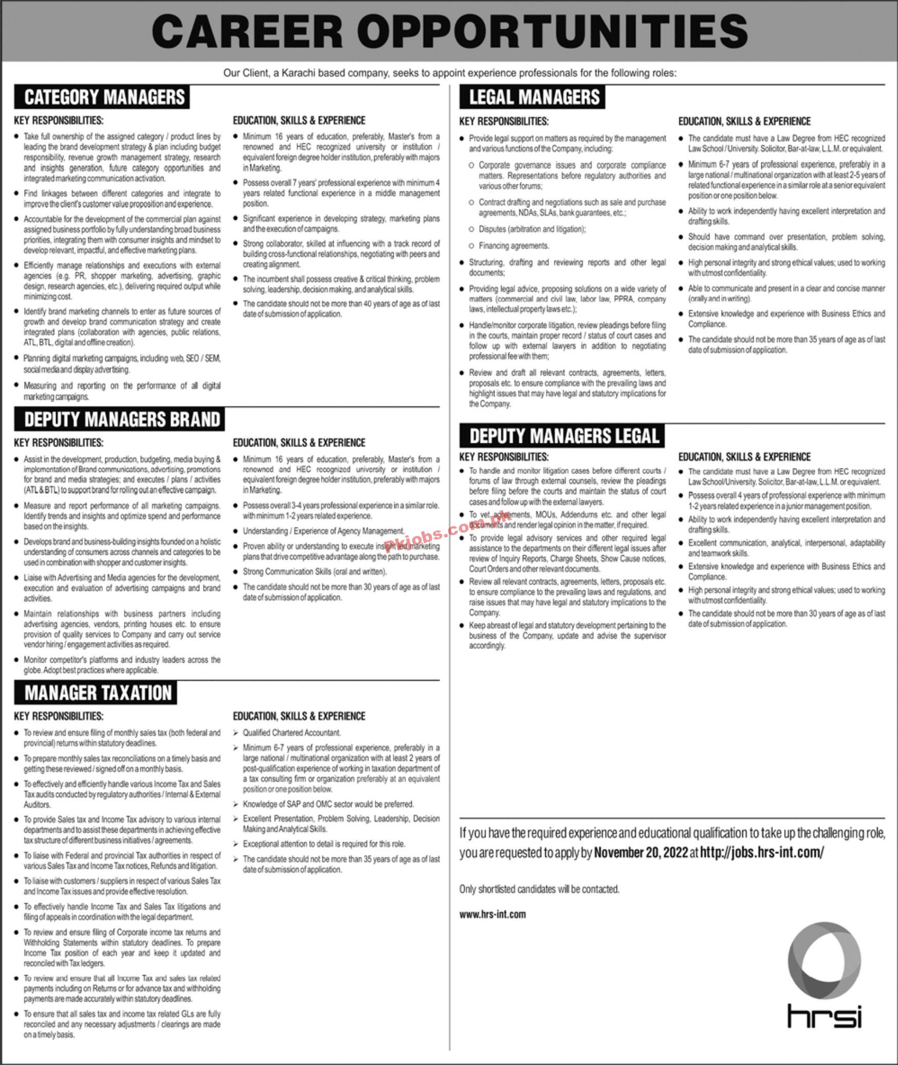 Jobs in Karachi Based Company