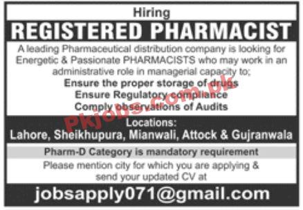 Jobs in Leading Pharmaceutical Distribution Company