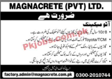 Jobs in Magnacrete Pvt Ltd