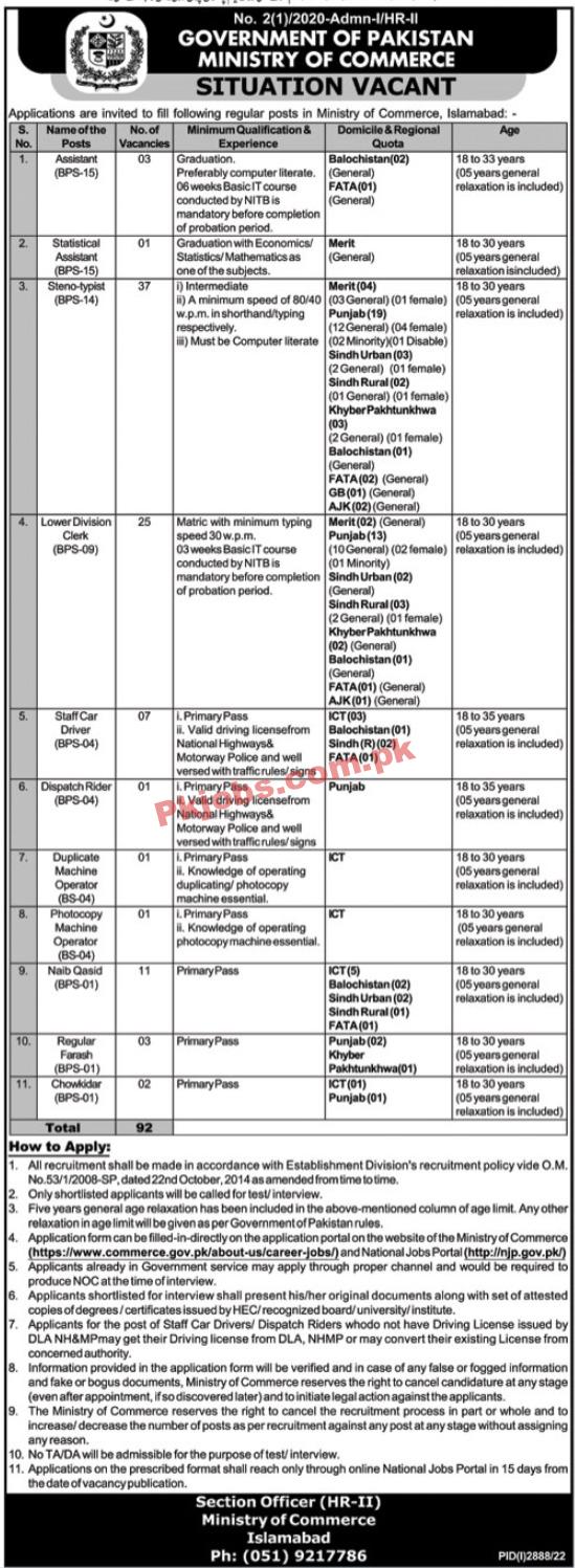 Moc Jobs 2022 | Ministry of Commerce Headquarters Announced Latest Recruitment Jobs 2022