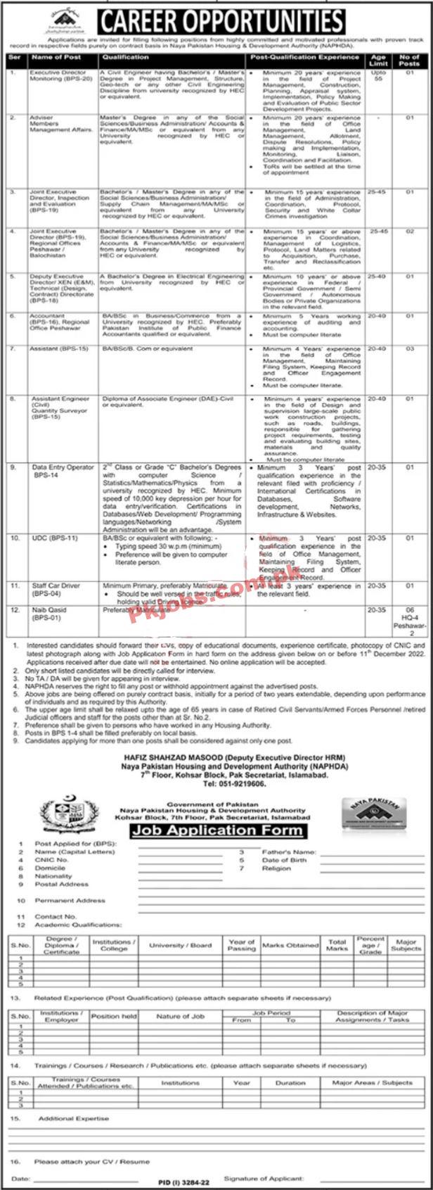 NAPHDA Jobs 2022 | Naya Pakistan Housing & Development Authority Headquarters Announced Latest Recruitments
