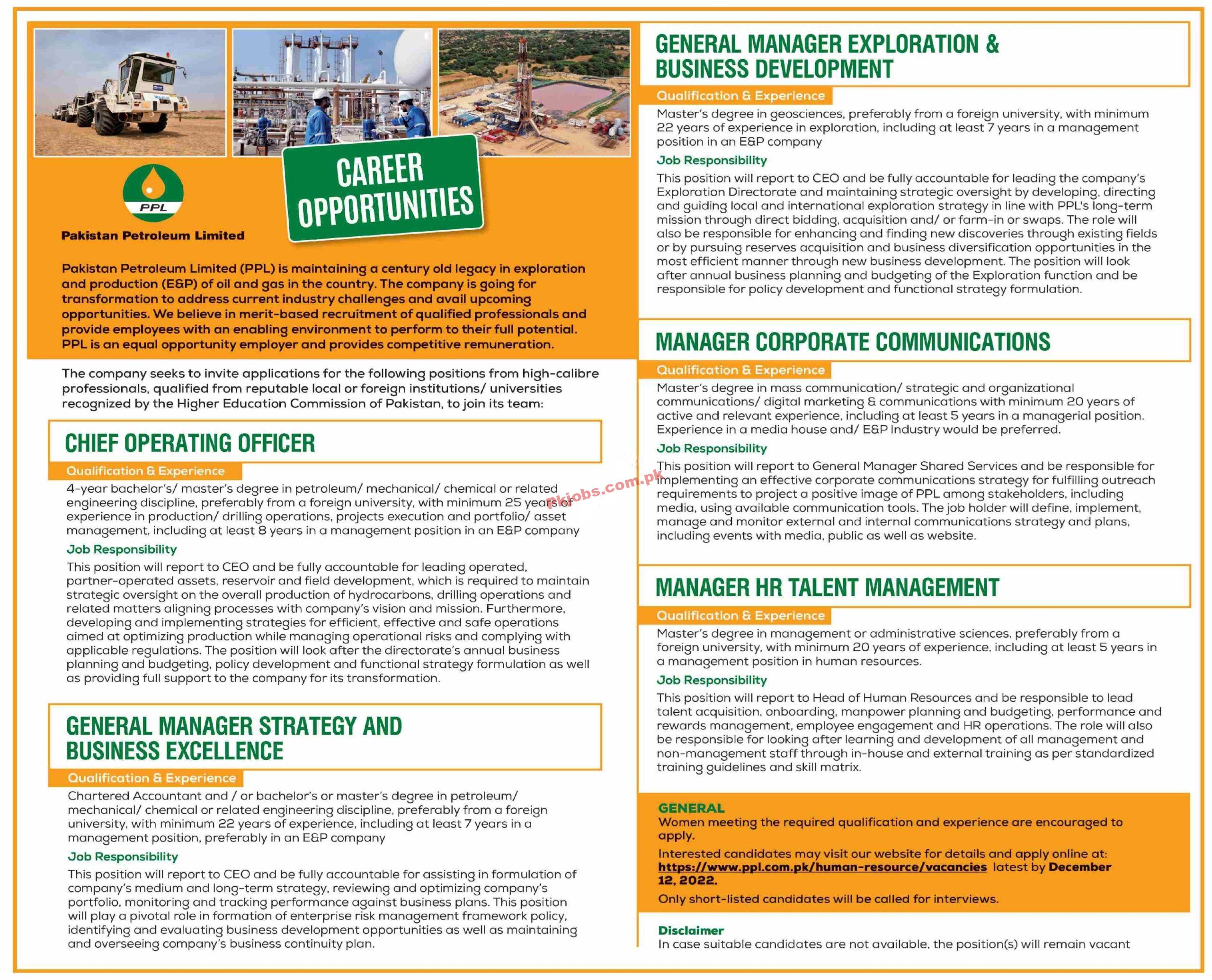 PPL Jobs 2022 | Pakistan Petroleum Limited Headquarters Announced Latest Recruitments