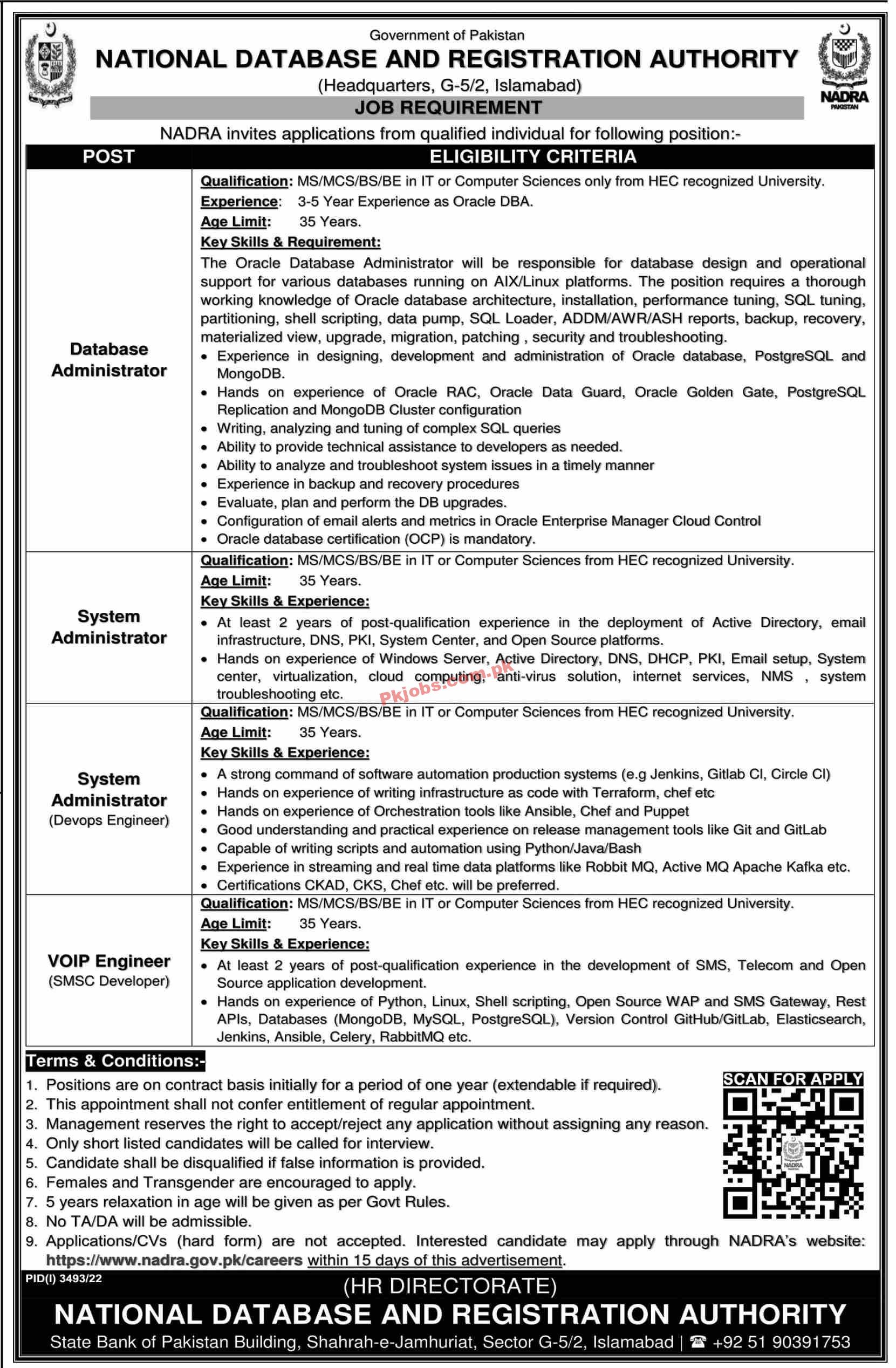 Jobs in NADRA