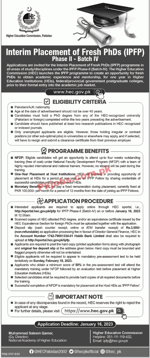 HEC Jobs 2022 | Higher Education Commission HEC Headquarters Announced Latest Hiring