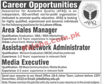 Jobs in AFAQ Association for Academic Quality