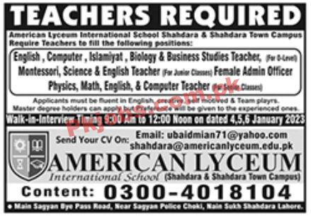 Jobs in American Lyceum International School