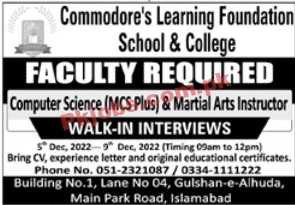 Jobs in Commodor’s Learning Foundation School & College