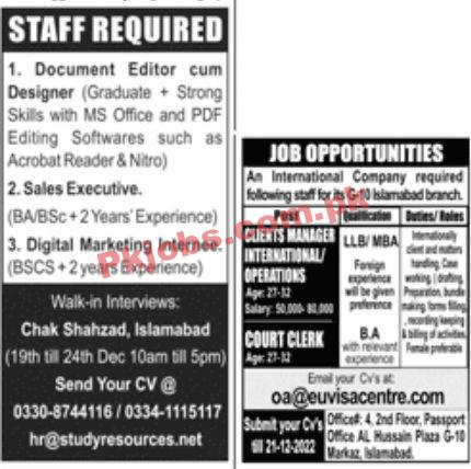 Jobs in Jobs 18 December 2022