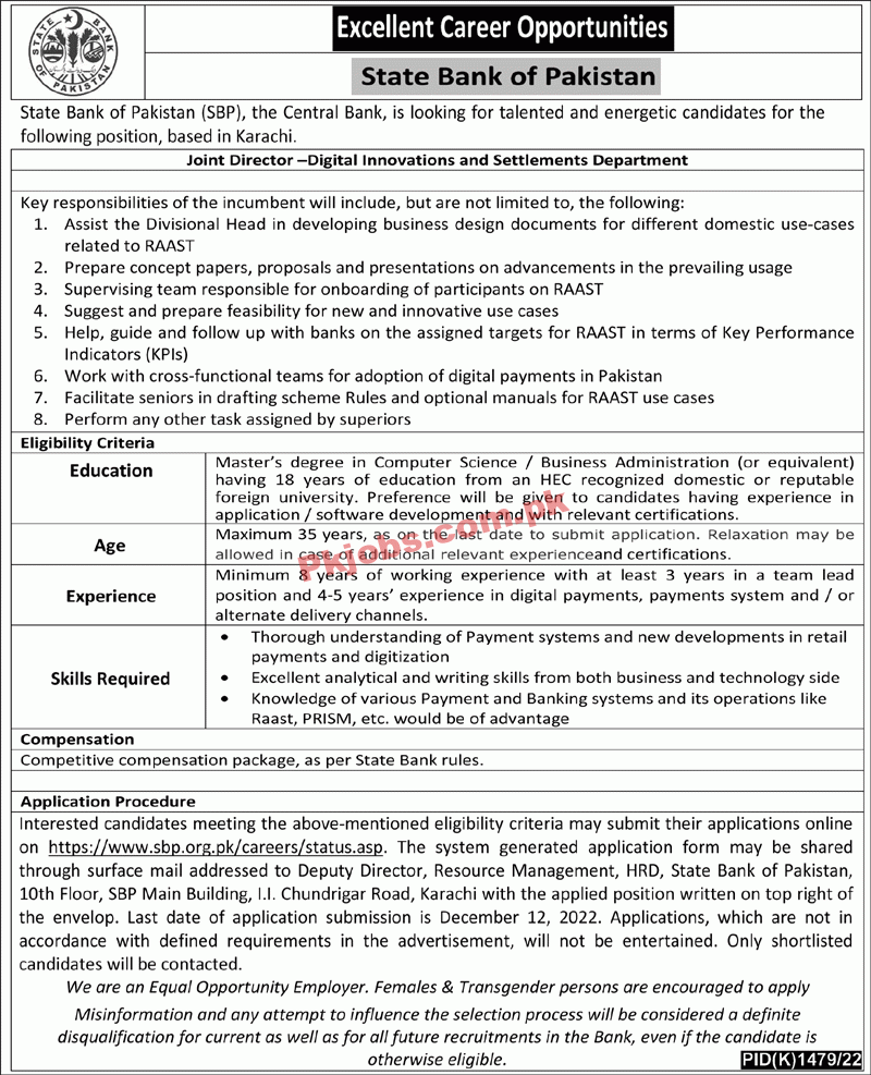 Jobs in State Bank of Pakistan SBP