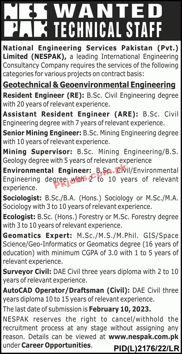 Jobs in National Engineering Services Pakistan Pvt Limited