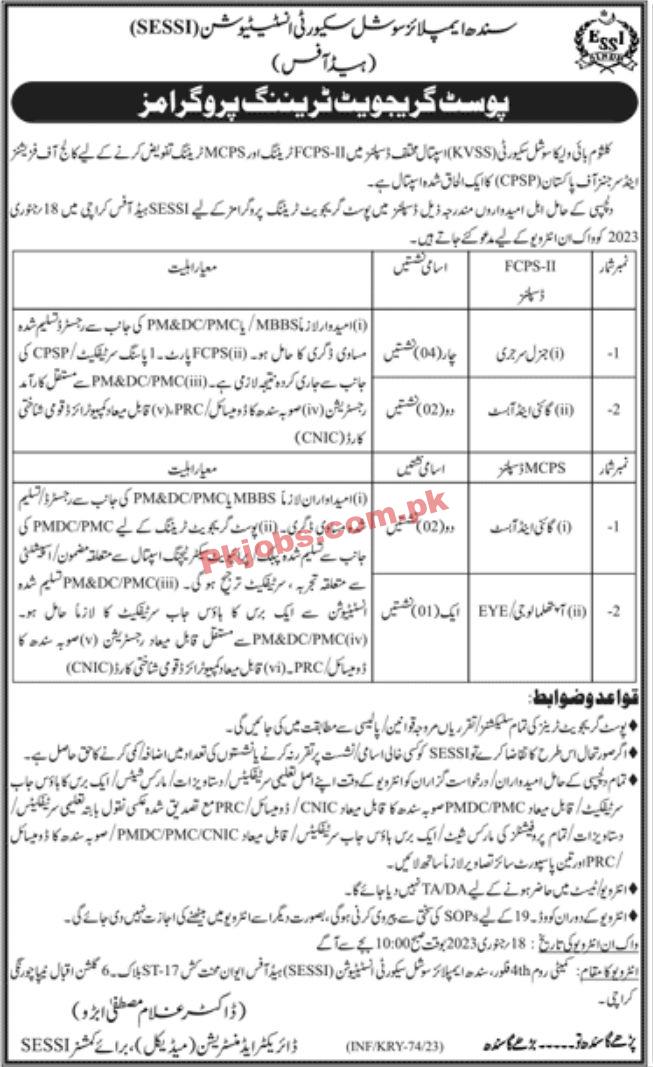 Jobs in Sindh Employees Social Security Institution