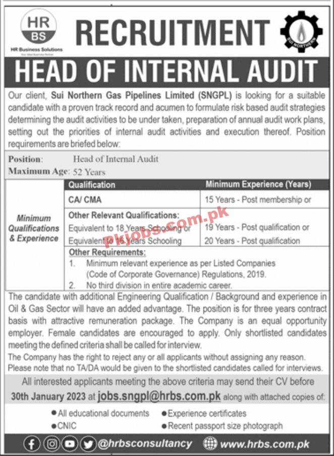 Jobs in Sui Northern Gas Pipelines Limited SNGPL