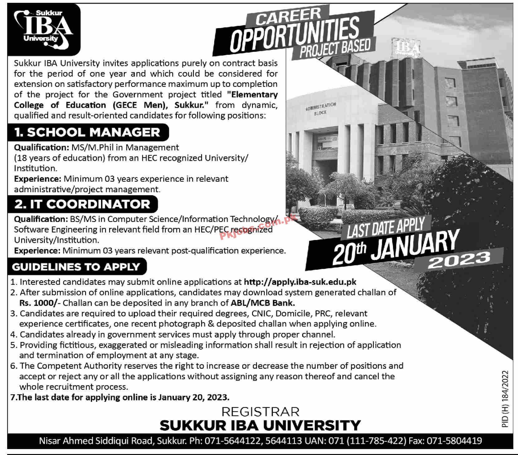 Jobs in Sukkur IBA University