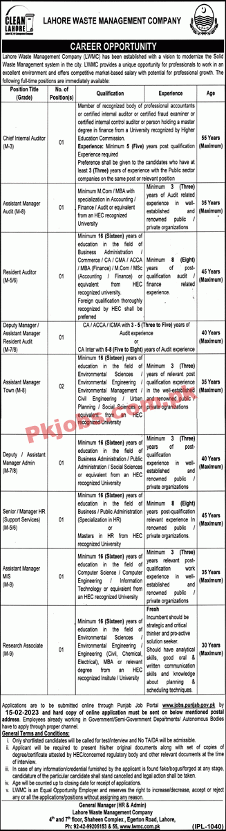 Latest LWMC Jobs 2023