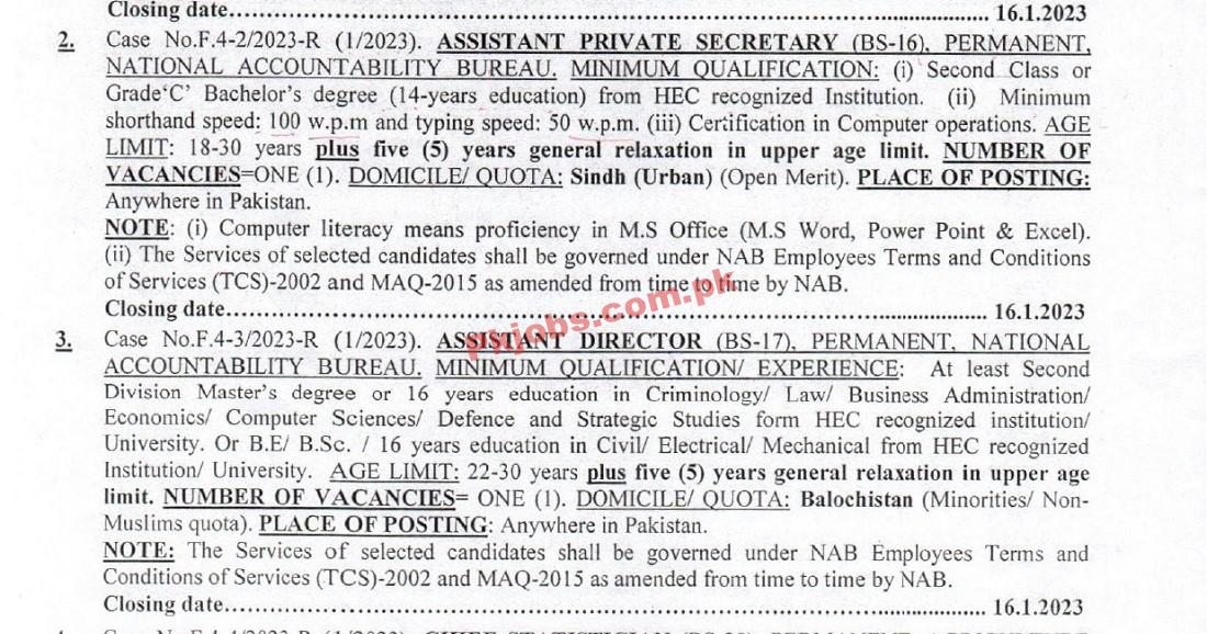 Latest NAB Jobs 2023| National Accountability Bureau NAB Headquarters Announced Latest Recruitments