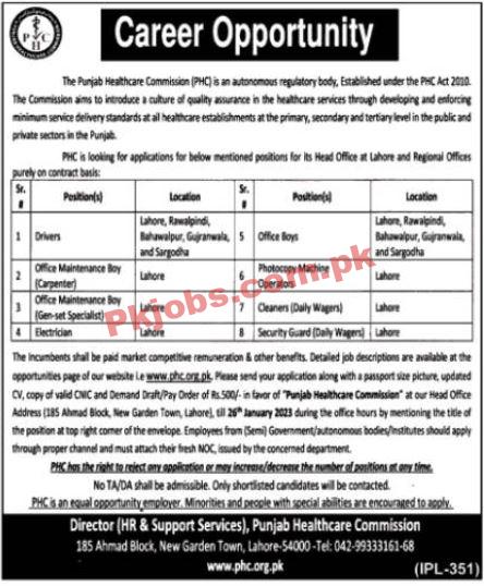 Latest PHC Jobs 2023 | Punjab Healthcare Commission Headquarters Announced Latest Recruitments