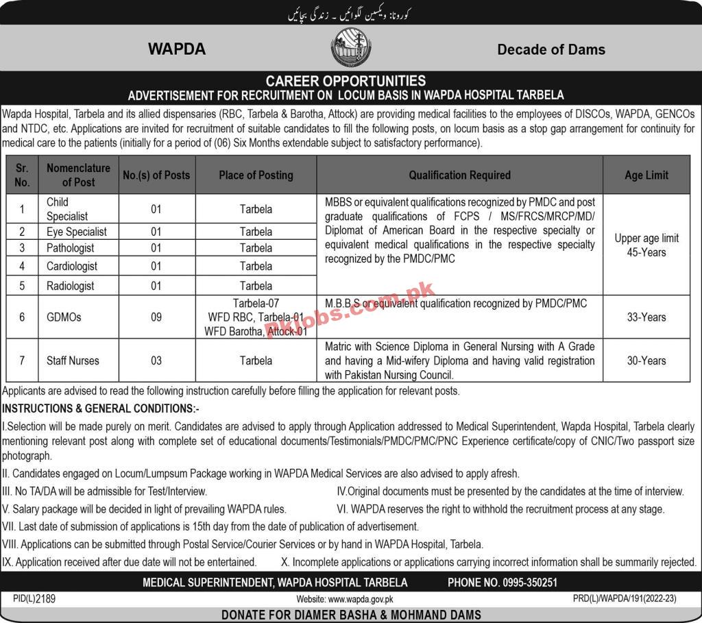 Latest Wapda Hospital Jobs 2023