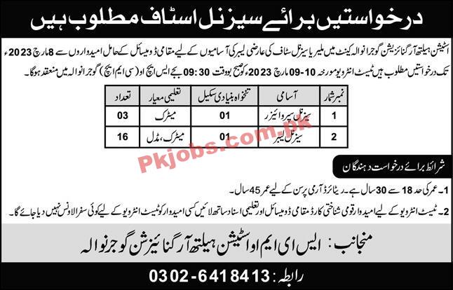 Health Department Jobs 2023 | Station Health Organization Head Office Announced Latest Recruitments