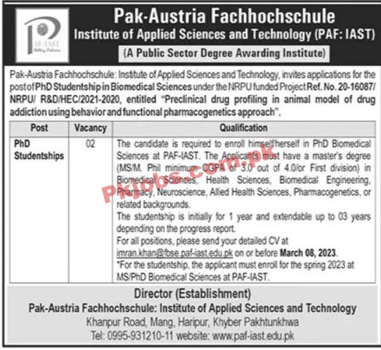 Jobs in Institute of Applied Sciences and Technology