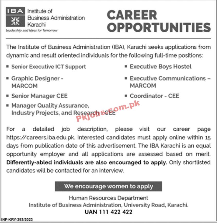 Jobs in Institute of Business Administration Karachi