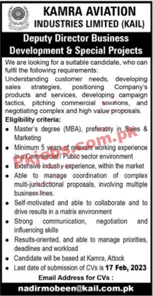 KAIL Jobs 2023 | Kamra Aviation Industries Limited Headquarters Announced Latest Recruitments