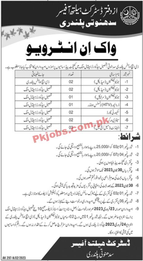 Latest DHO Jobs 2023 | District Health Office Head Office Announced Latest Recruitments