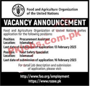 Latest Food and Agriculture Organization FAO Jobs 2023