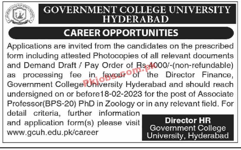 Latest Government College University Jobs 2023