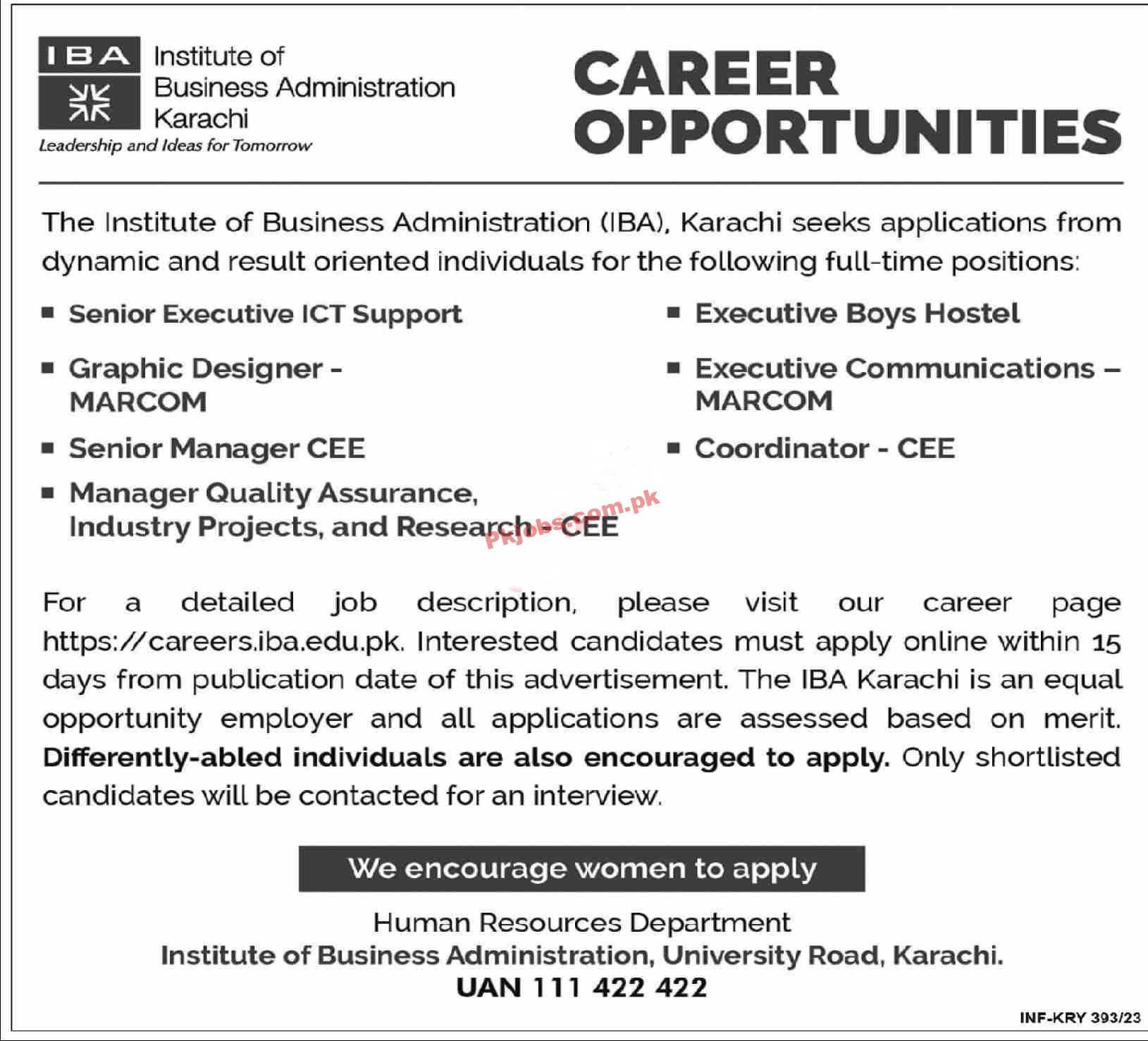 Latest Institute of Business Administration IBA Jobs 2023