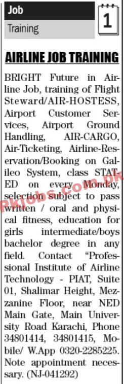 Professional Institute of Airline Technology Jobs 2023