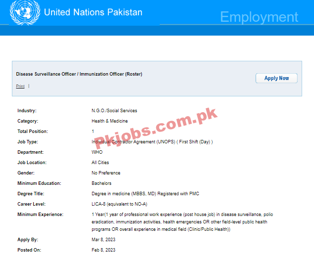 WHO Jobs 2023 | World Health Organization Head Office Announced Latest Recruitments