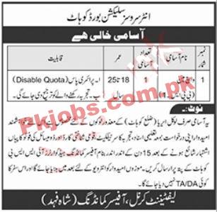 ISSB Inter Services Selection Board Latest Jobs 2023