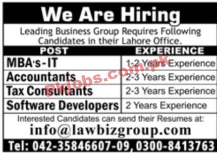 Jobs in Leading Business Group Lahore