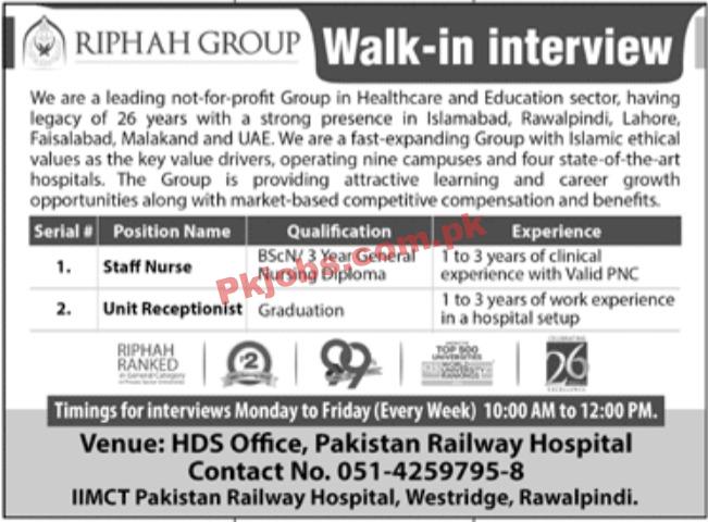 Jobs in RIPHAH Group