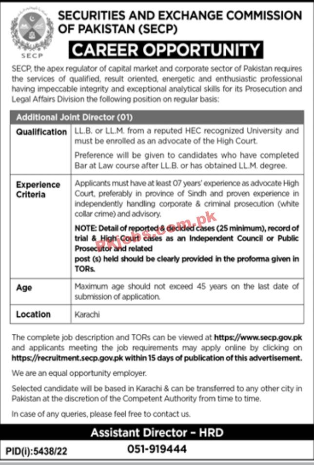 Jobs in SECP