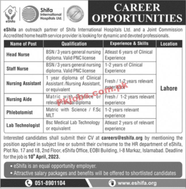 Jobs in Shifa International Hospital Ltd