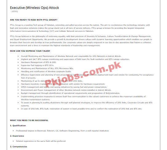PTCL Jobs 2023 | Pakistan Telecommunication Company Limited PTCL Headquarters Announced Latest Recruitments