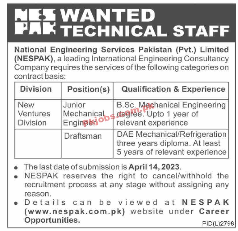 NESPAK National Engineering Services Pakistan Jobs 2023