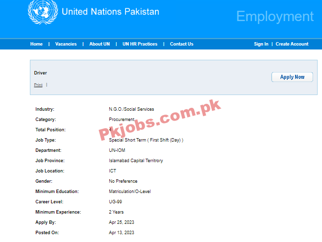 United Nations Jobs 2023