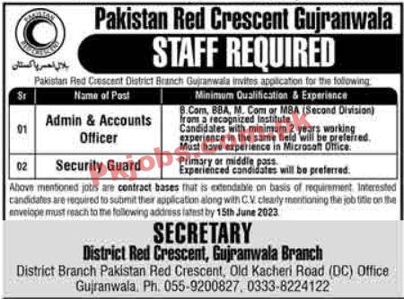 Pakistan Red Crescent PRC Latest Jobs 2023