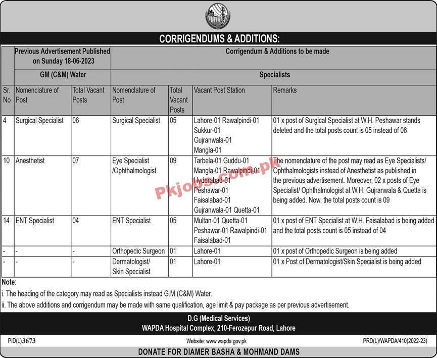 Latest Water and Power Development Authority WAPDA  Jobs 2023