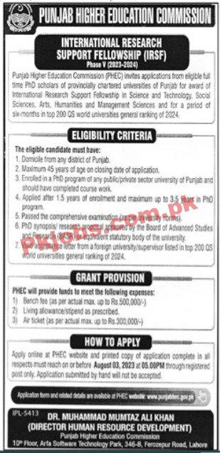 PHEC Jobs | Latest Punjab Higher Education Commission Jobs 2023
