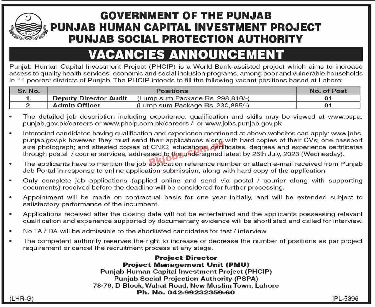 PSPA Jobs | Latest Punjab Social Protection Authority Jobs 2023