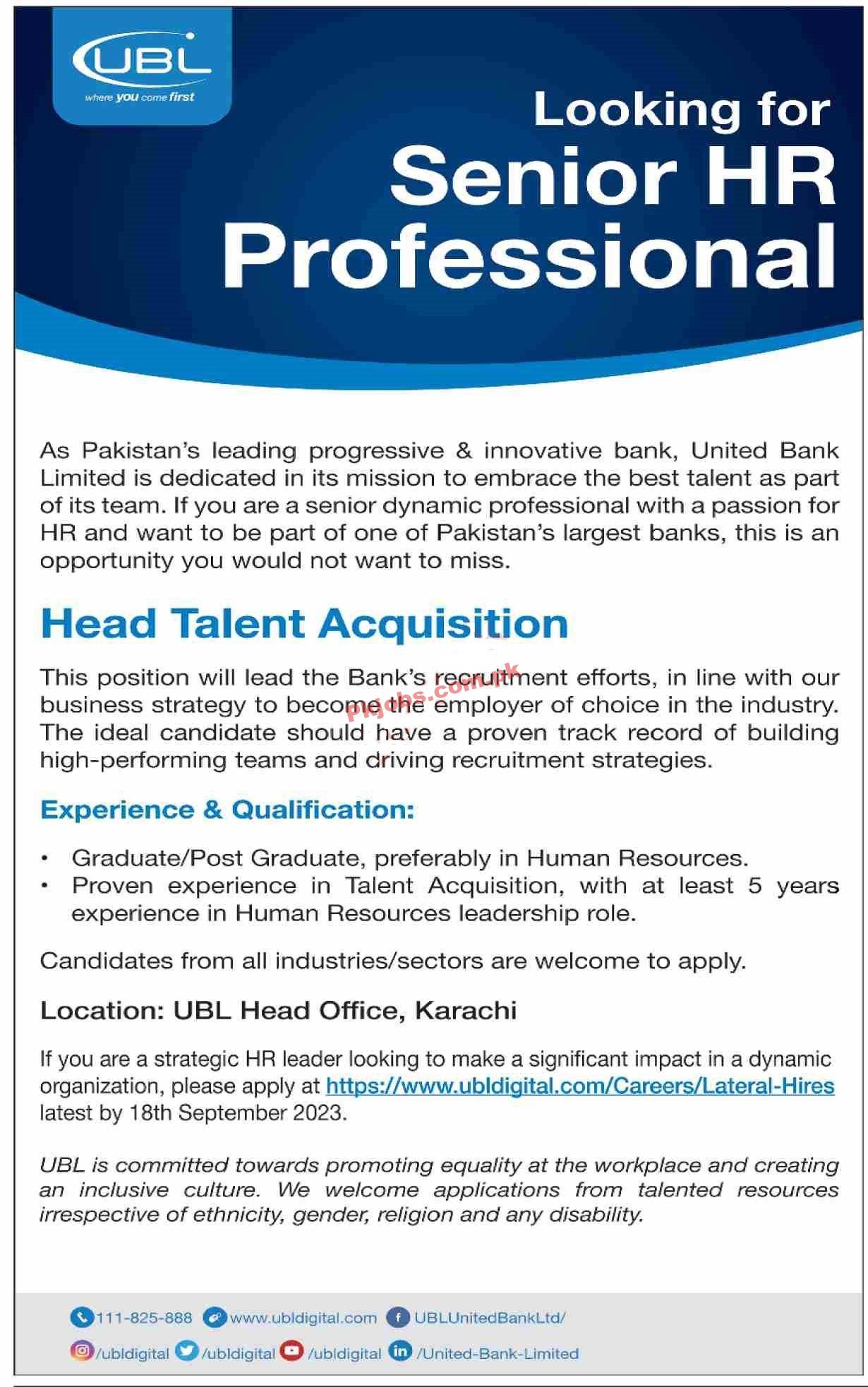 UBL Latest Jobs 2023 | United Bank Limited Jobs 2023