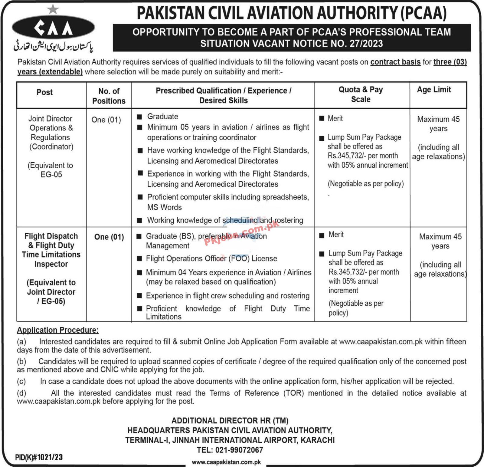 CAA Jobs | Pakistan Civil Aviation Authority Vacant Posts