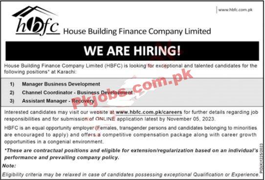 Jobs at House Building Finance Company Limited HBFCL